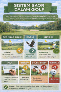 Infografis sistem skoring dalam bermain golf